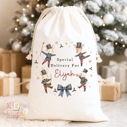 Personalised Christmas Sack, Red Mouse Ballerina Sack, Nutcracker First christmas sack, XL christmas sack, Ballet christmas sack, Unisex