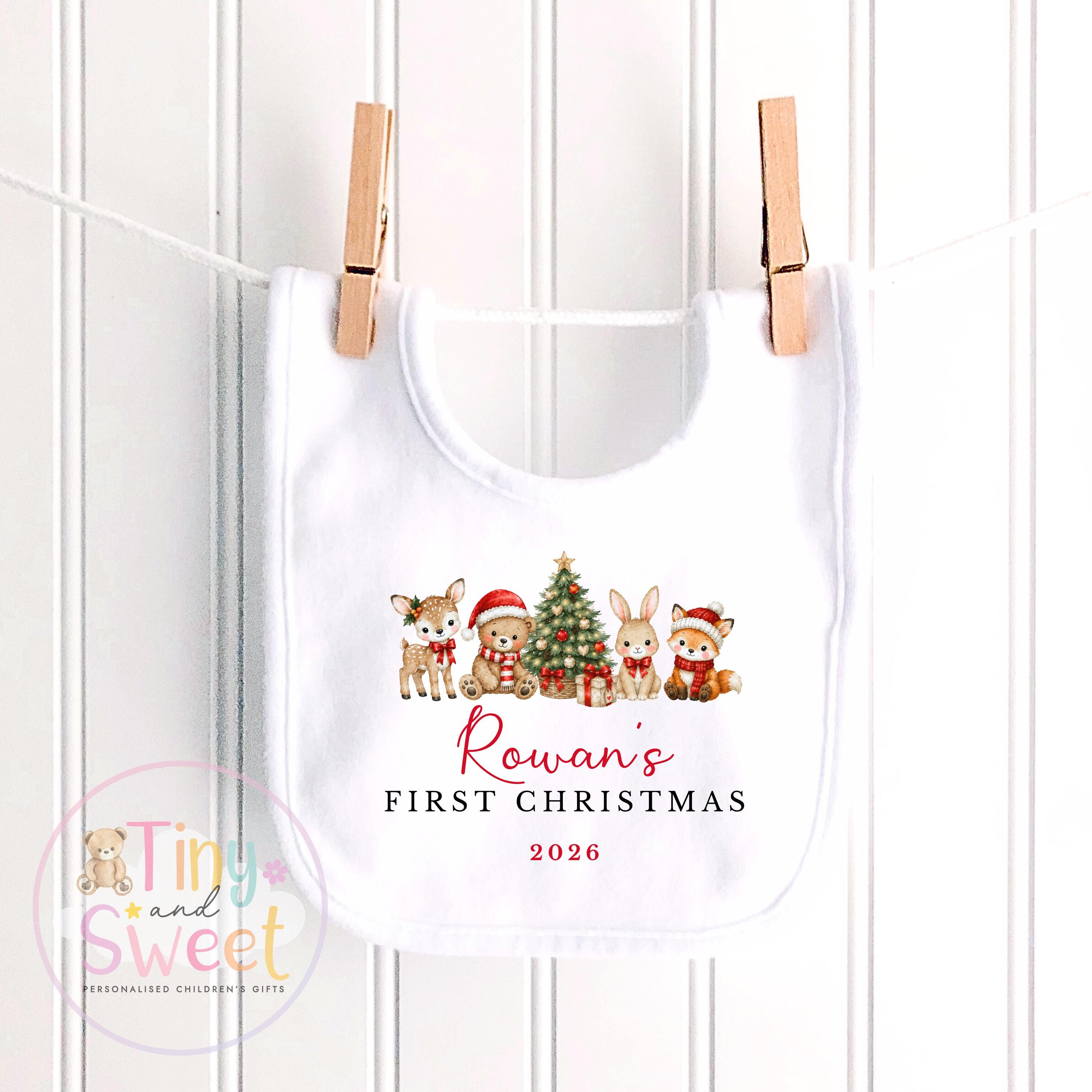Personalised My First Christmas Bunny Sleepsuit, When I wake up it will be christmas, Babies 1st Christmas, New Baby first xmas