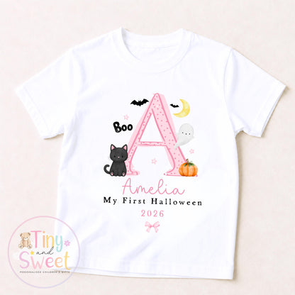 Personalised My First Halloween Sleepsuit – First Halloween –Baby’s 1st Halloween Outfit with Name – Custom Baby Grow – Halloween Baby Gift