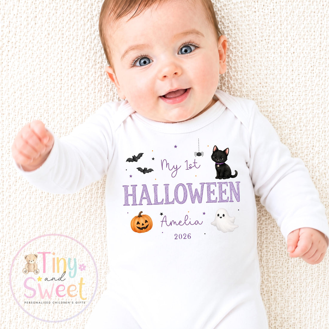 First Halloween Sleepsuit, Baby 1st Halloween Gift Idea, 1st Halloween Babygrow, Halloween Outfit for baby, Halloween costume