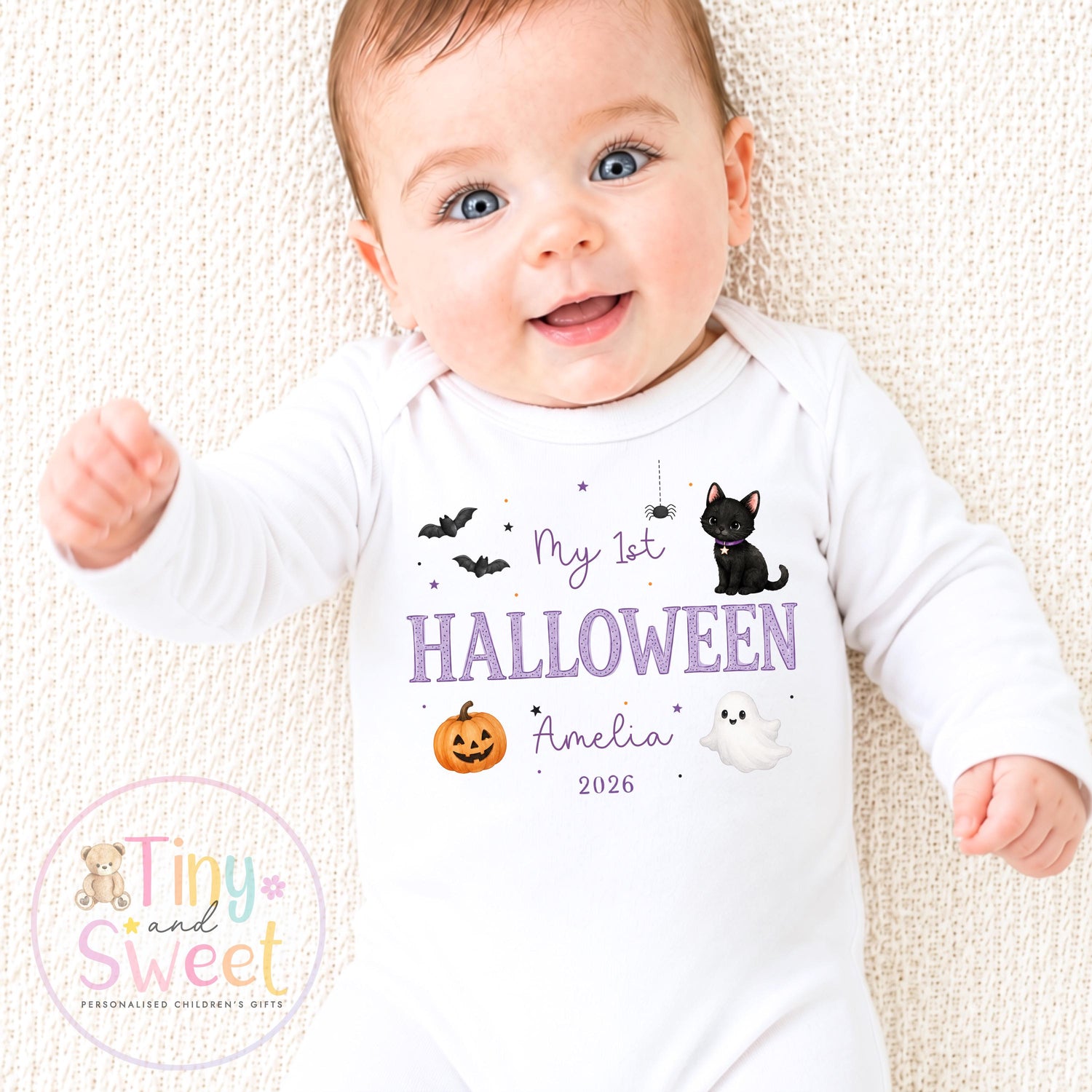 First Halloween Sleepsuit, Baby 1st Halloween Gift Idea, 1st Halloween Babygrow, Halloween Outfit for baby, Halloween costume