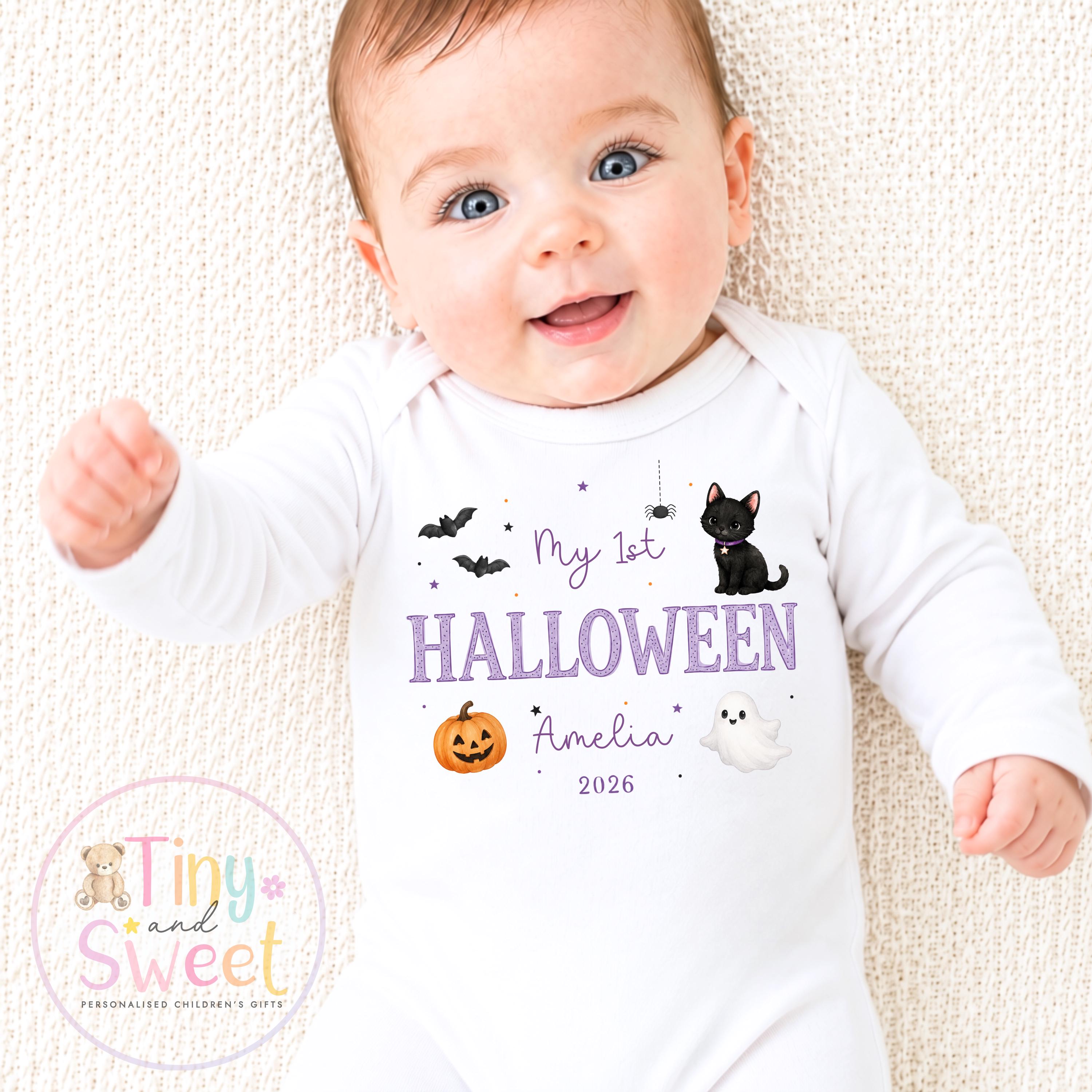 First Halloween Sleepsuit, Baby 1st Halloween Gift Idea, 1st Halloween Babygrow, Halloween Outfit for baby, Halloween costume