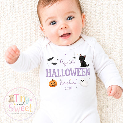 First Halloween Sleepsuit, Baby 1st Halloween Gift Idea, 1st Halloween Babygrow, Halloween Outfit for baby, Halloween costume