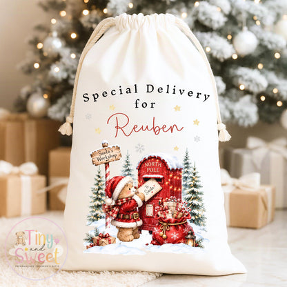 Personalised Christmas Sack, My First Christmas Sack, Santa sack, Babies 1st Christmas, Christmas Eve Bag, Custom Baby Gift, Baby Girl/Boy