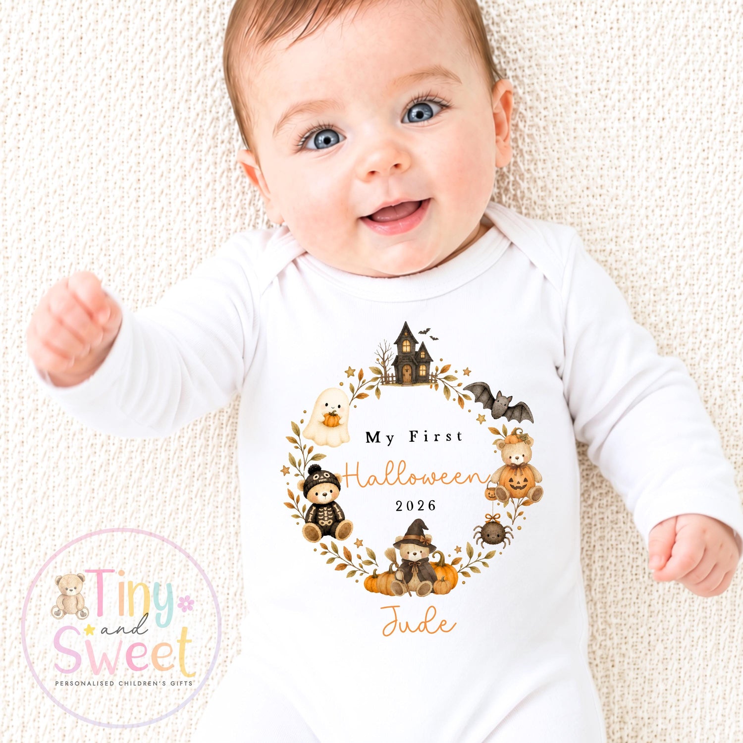 First Halloween Sleepsuit, Baby 1st Halloween Gift Idea, 1st Halloween Babygrow, Halloween Outfit for baby, Halloween costume