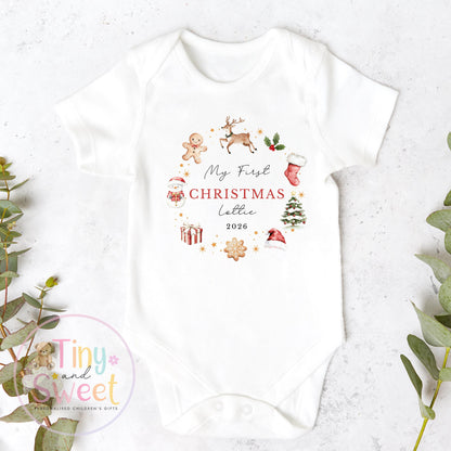 Personalised Babies First Christmas Sleepsuit, Babies 1st Xmas Gift Idea, Pyjamas, 1st Xmas Babygrow, Christmas Outfit for baby
