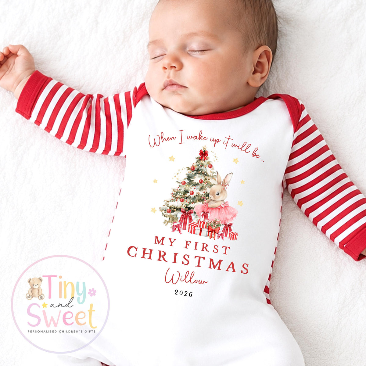 My First Christmas Personalised Sleepsuit