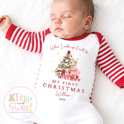 My First Christmas Personalised Sleepsuit