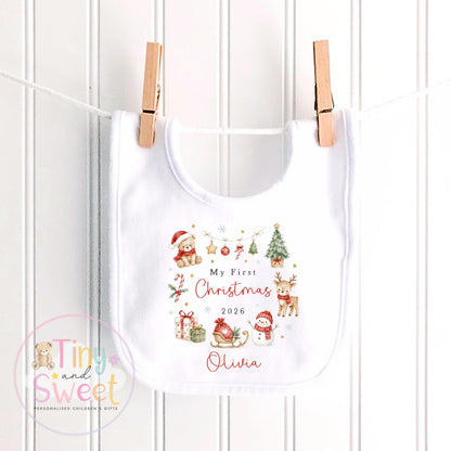First Christmas Baby Grow , My First Christmas, Custom Name Sleepsuit, Baby’s First Christmas, Personalised Christmas Baby Outfit