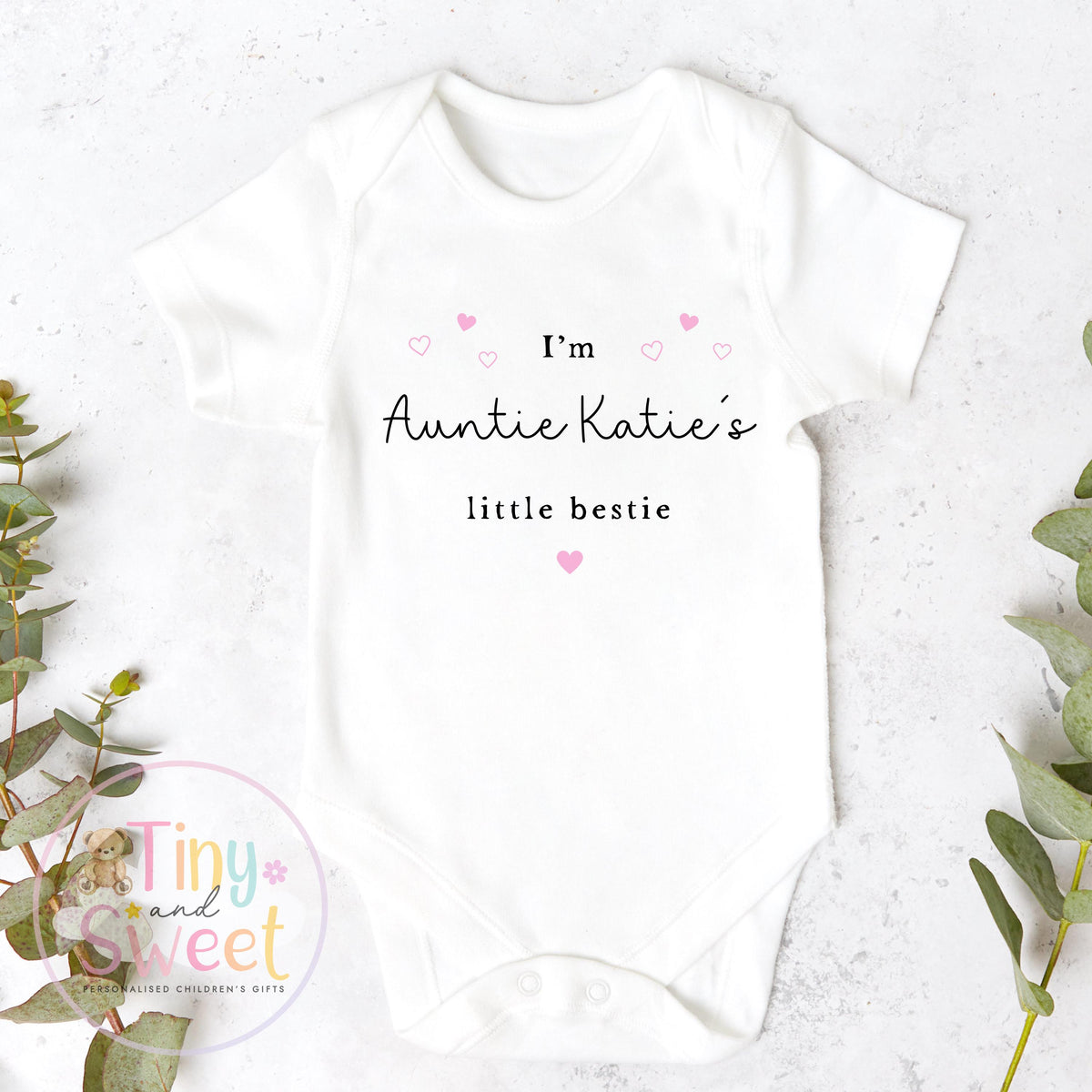 Personalised Auntie is my Bestie, Khala Bestie, Baby Sleepsuit, Custom Auntie Gift, Nanny Gift, Loved One Gift, New Baby Gift