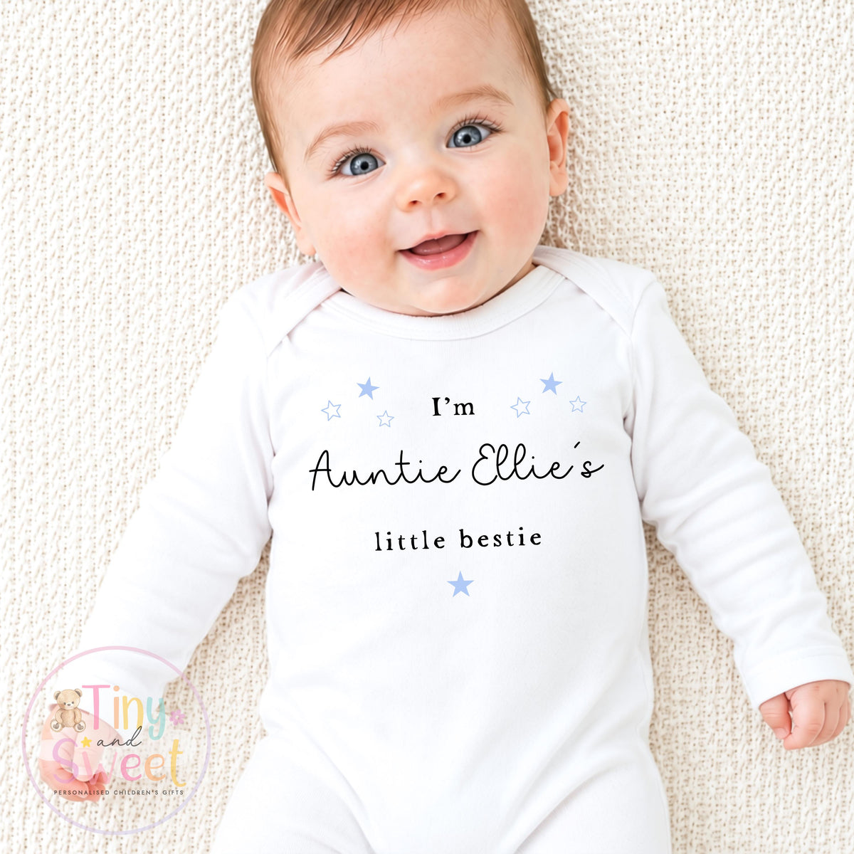Personalised Auntie is my Bestie, Khala Bestie, Baby Sleepsuit, Custom Auntie Gift, Nanny Gift, Loved One Gift, New Baby Gift