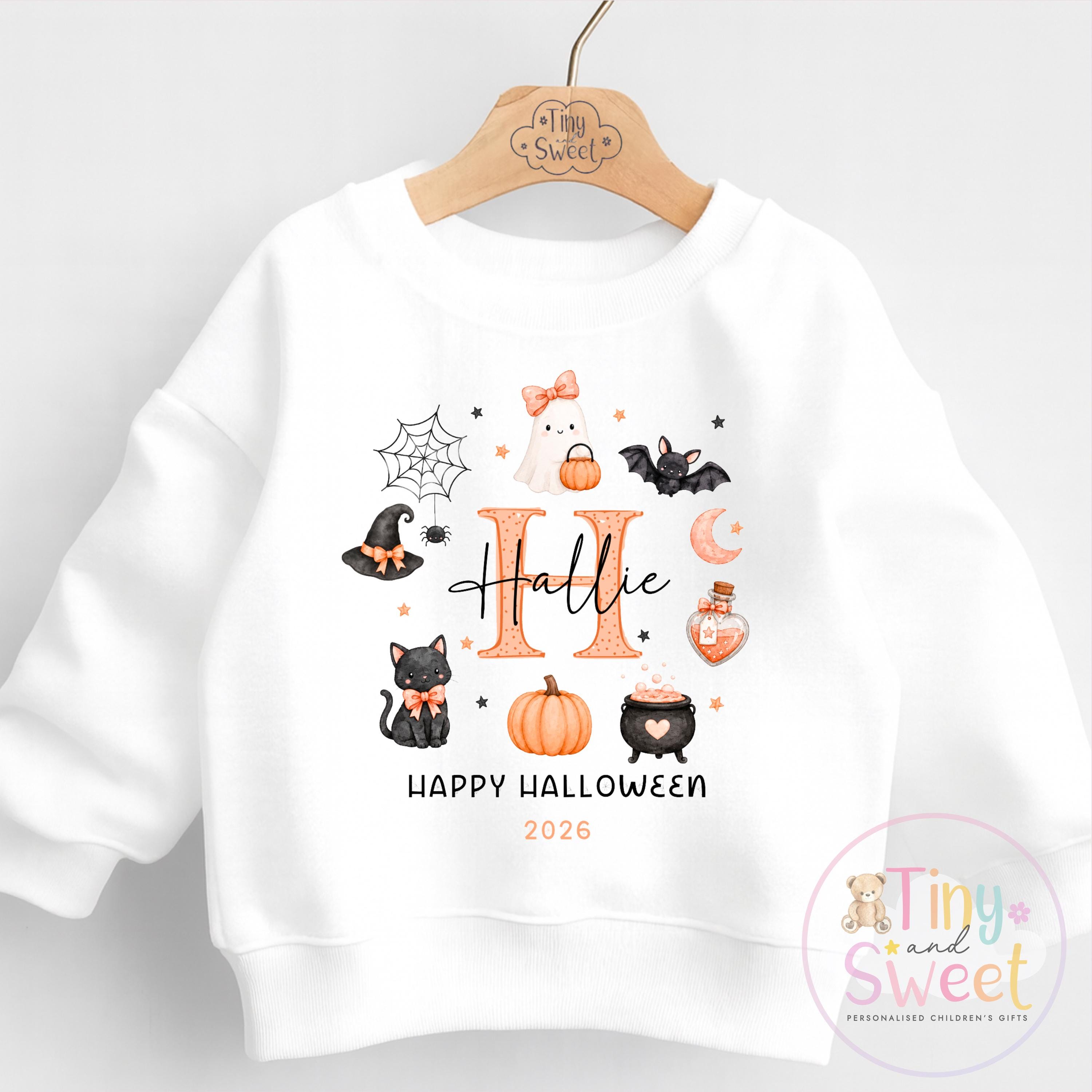 Personalised Halloween T Shirt or Sweatshirt for Kids, Halloween Top, Pumpkin T Shirt, Kids Halloween Outfits, Boys or Girls Halloween Gift