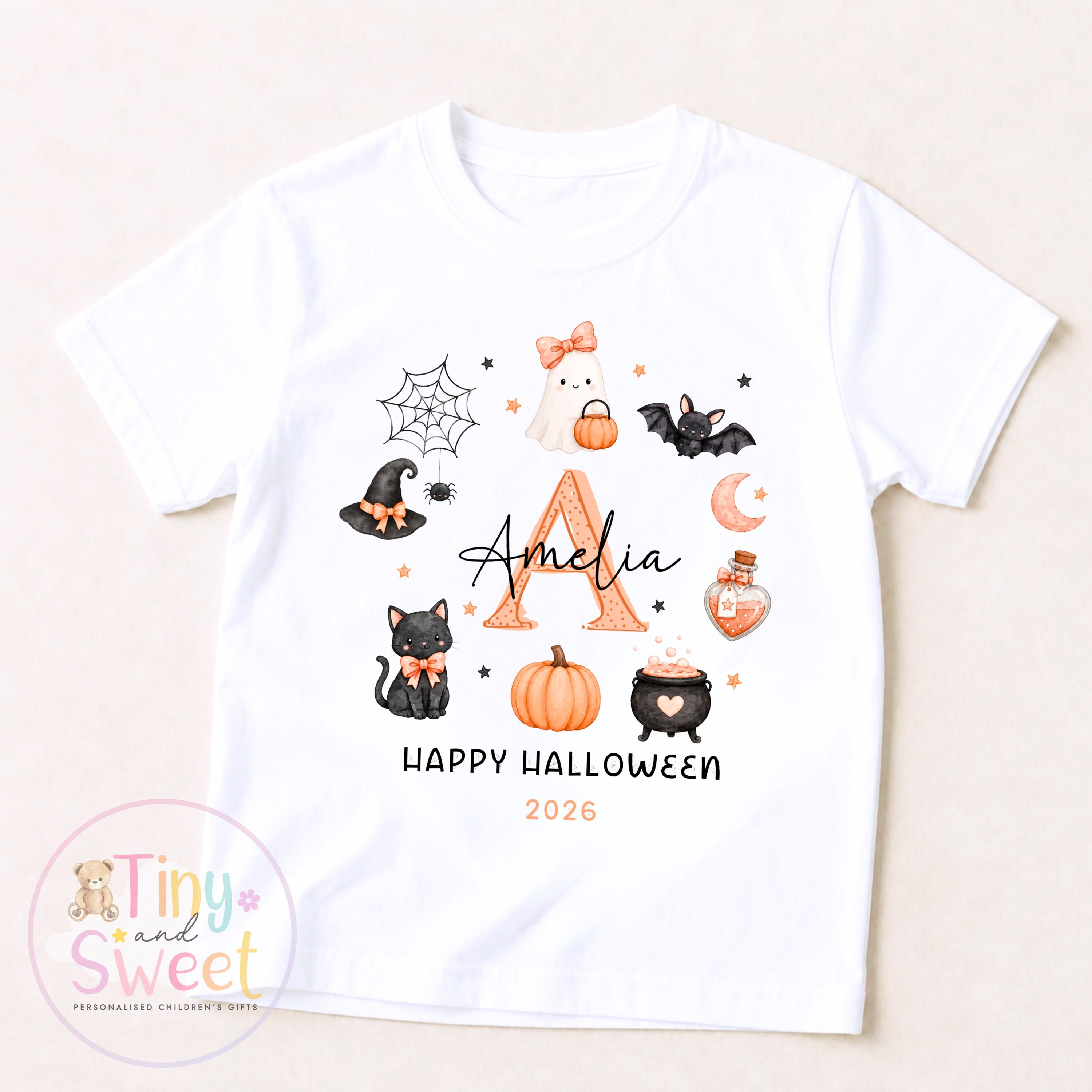 Personalised Halloween Sweatshirt or T Shirt for Kids, Halloween Top, Pumpkin T Shirt, Kids Halloween Outfits, Boys or Girls Halloween Gift