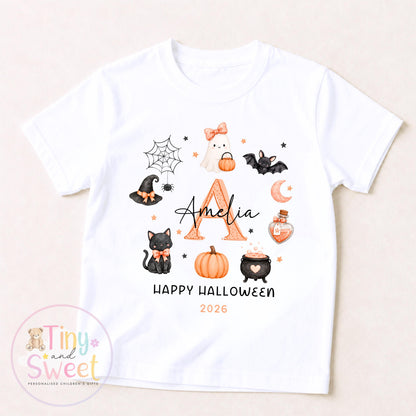 Personalised Halloween Sweatshirt or T Shirt for Kids, Halloween Top, Pumpkin T Shirt, Kids Halloween Outfits, Boys or Girls Halloween Gift