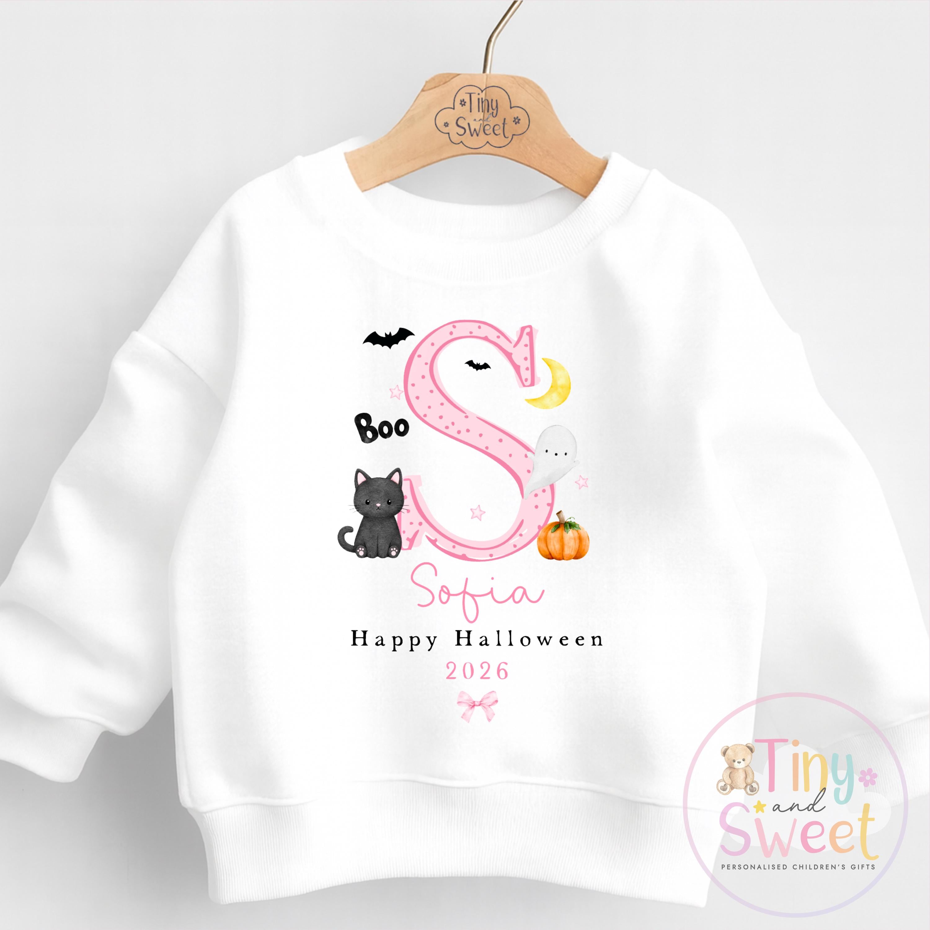 Personalised Halloween T Shirt or Sweatshirt for Kids, Halloween Top, Pumpkin T Shirt, Kids Halloween Outfits, Boys or Girls Halloween Gift