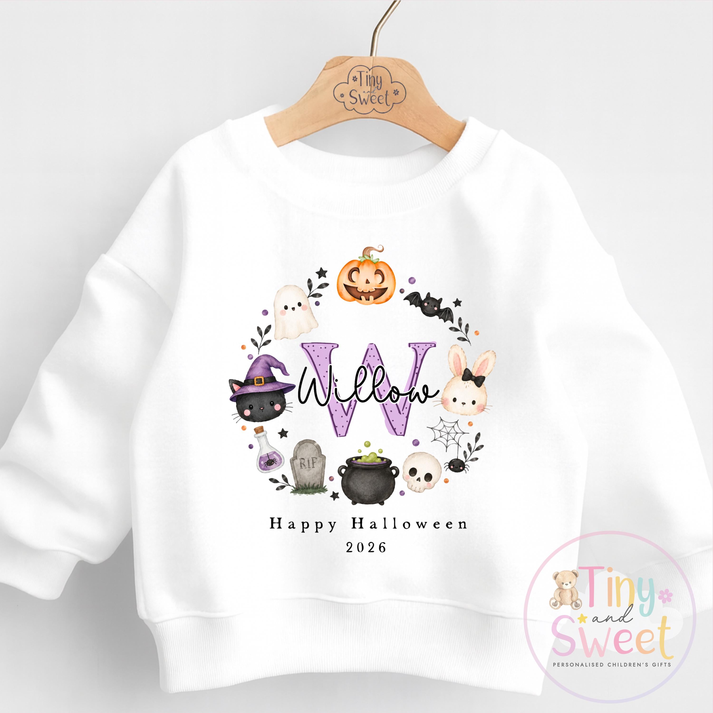 Personalised Halloween T Shirt or Sweatshirt for Kids, Halloween Top, Pumpkin T Shirt, Kids Halloween Outfits, Boys or Girls Halloween Gift