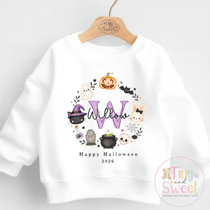 Personalised Halloween T Shirt or Sweatshirt for Kids, Halloween Top, Pumpkin T Shirt, Kids Halloween Outfits, Boys or Girls Halloween Gift