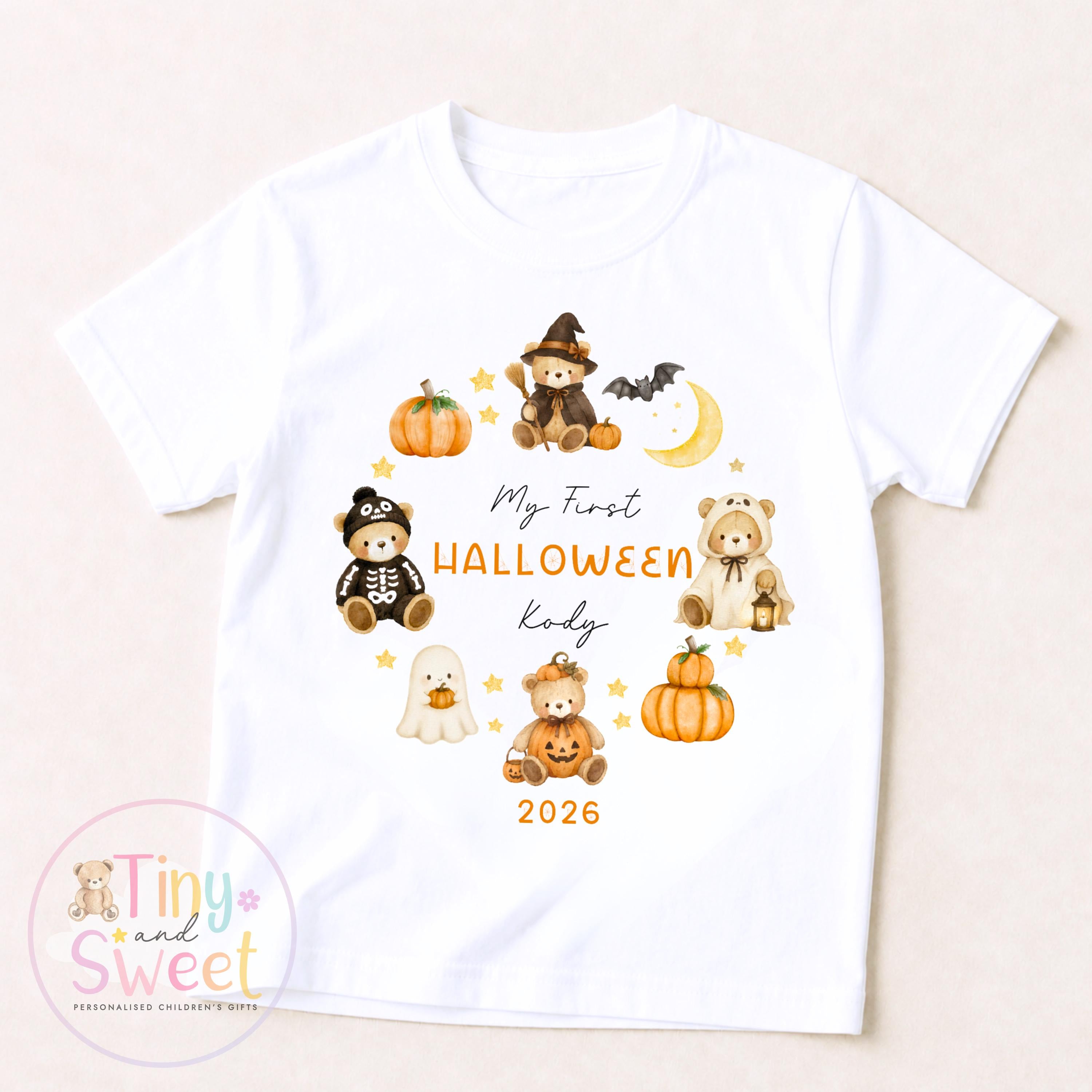 Personalised My First Halloween Sleepsuit – First Halloween –Baby’s 1st Halloween Outfit with Name – Custom Baby Grow – Halloween Baby Gift