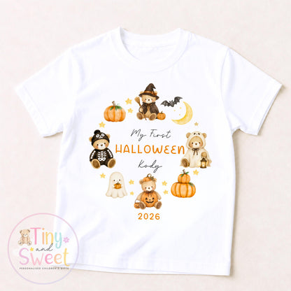 Personalised My First Halloween Sleepsuit – First Halloween –Baby’s 1st Halloween Outfit with Name – Custom Baby Grow – Halloween Baby Gift