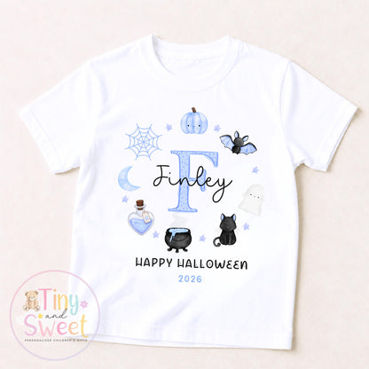Personalised Halloween Sweatshirt or T Shirt for Kids, Halloween Top, Pumpkin T Shirt, Kids Halloween Outfits, Boys or Girls Halloween Gift