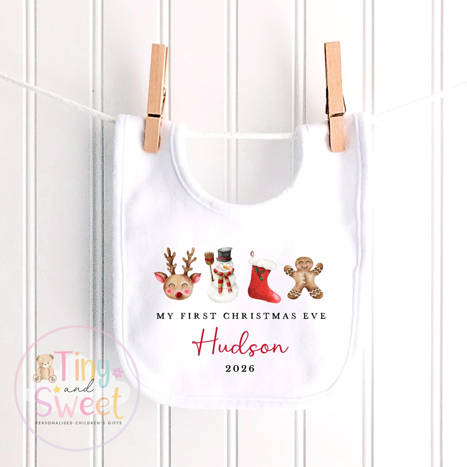 First Christmas Eve Baby Grow , My First Christmas, Custom Name Sleepsuit, Baby’s First Christmas, Personalised Christmas Baby Outfit