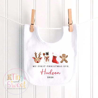First Christmas Eve Baby Grow , My First Christmas, Custom Name Sleepsuit, Baby’s First Christmas, Personalised Christmas Baby Outfit
