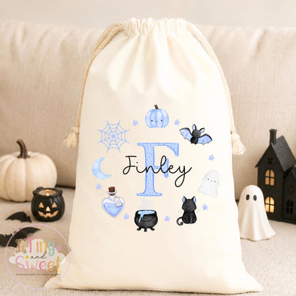 Blue Wreath Personalised Halloween Boo Bag