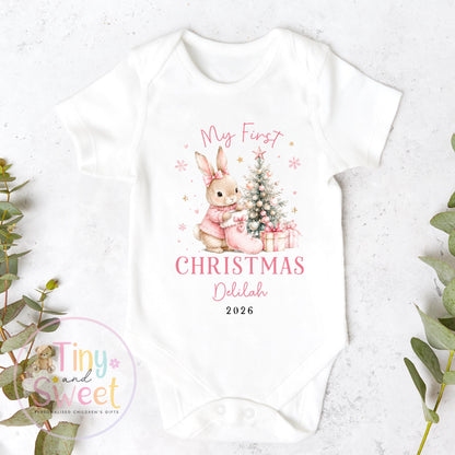 Personalised Babies First Christmas Sleepsuit, Babies 1st Xmas Gift Idea, Pyjamas, 1st Xmas Babygrow, Christmas Outfit for baby, Teddy