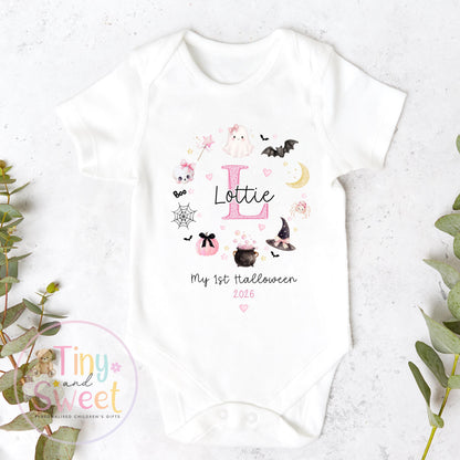 Personalised First Halloween Baby Grow , My First Halloween, Custom Name Sleepsuit, Baby’s First Halloween, Halloween Baby Outfit