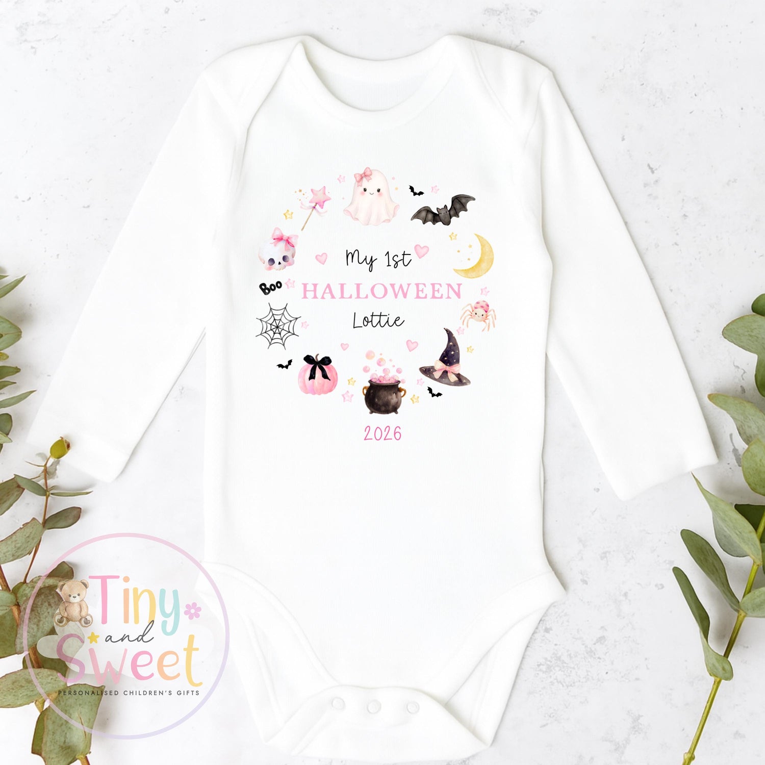 Personalised First Halloween Sleepsuit, Baby Halloween Outfit, Halloween Newborn Gift, First Halloween Babygrow, 1st Halloween Baby Gift