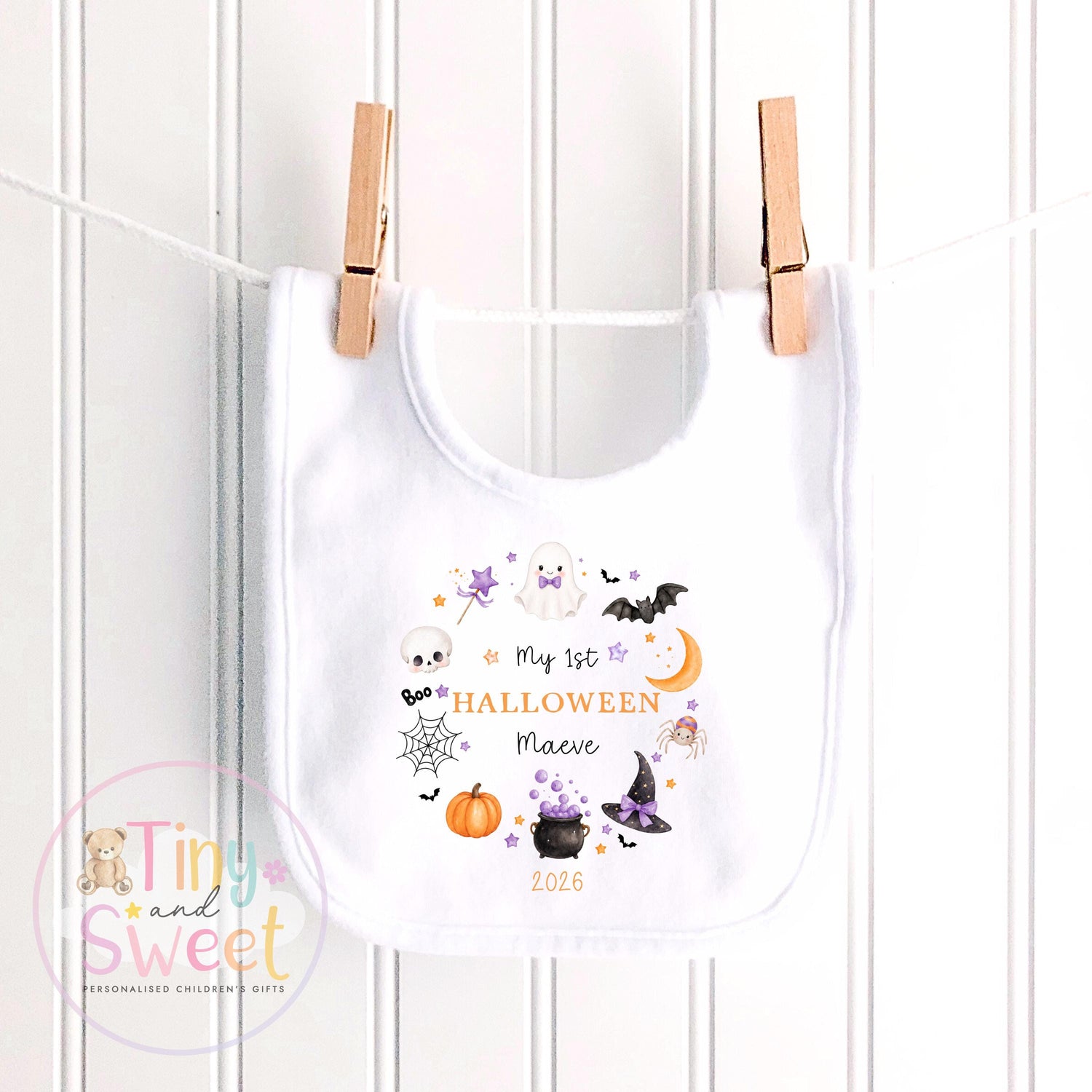 Personalised First Halloween Sleepsuit, Baby Halloween Outfit, Halloween Newborn Gift, First Halloween Babygrow, 1st Halloween Baby Gift