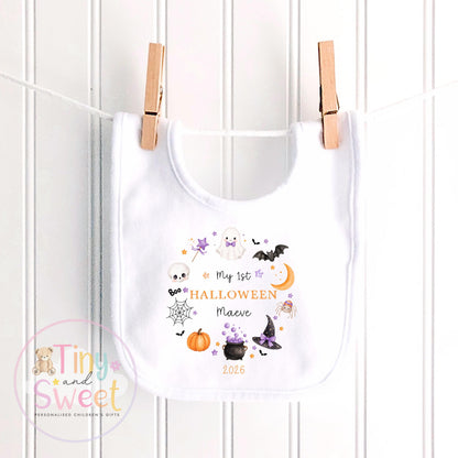 Personalised First Halloween Sleepsuit, Baby Halloween Outfit, Halloween Newborn Gift, First Halloween Babygrow, 1st Halloween Baby Gift