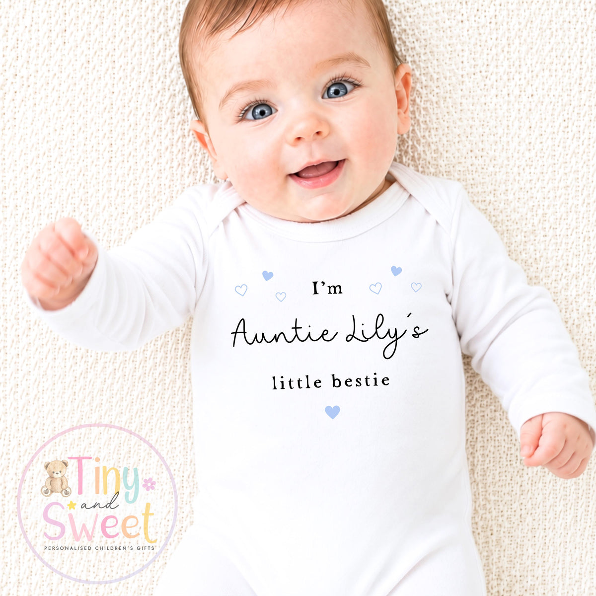 Personalised Auntie is my Bestie, Khala Bestie, Baby Sleepsuit, Custom Auntie Gift, Nanny Gift, Loved One Gift, New Baby Gift