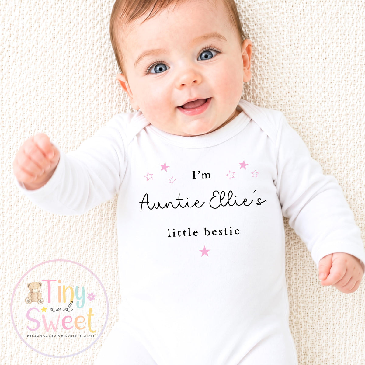 Personalised Auntie is my Bestie, Khala Bestie, Baby Sleepsuit, Custom Auntie Gift, Nanny Gift, Loved One Gift, New Baby Gift