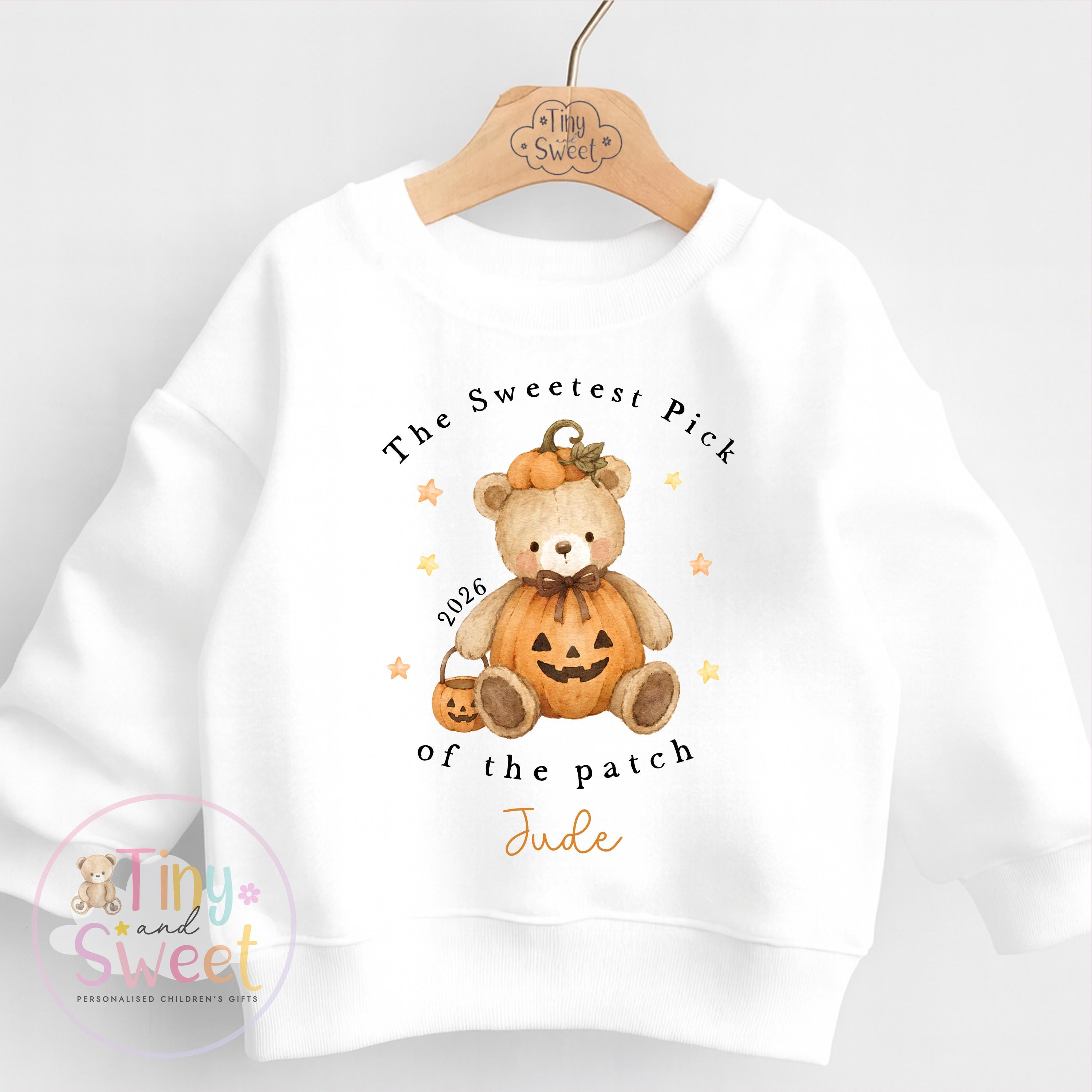 Personalised Halloween Sweatshirt or T Shirt for Kids, Halloween Top, Teddy T Shirt, Kids Halloween Outfits, Girls Halloween Gift