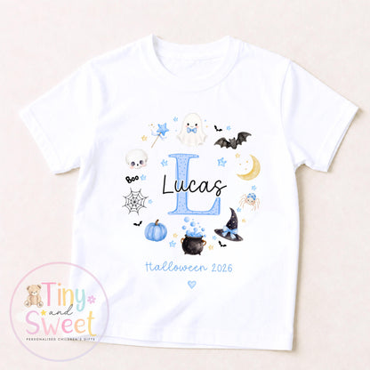 Personalised Halloween Sweatshirt or T Shirt for Kids, Halloween Top, Teddy T Shirt, Kids Halloween Outfits, Girls Halloween Gift
