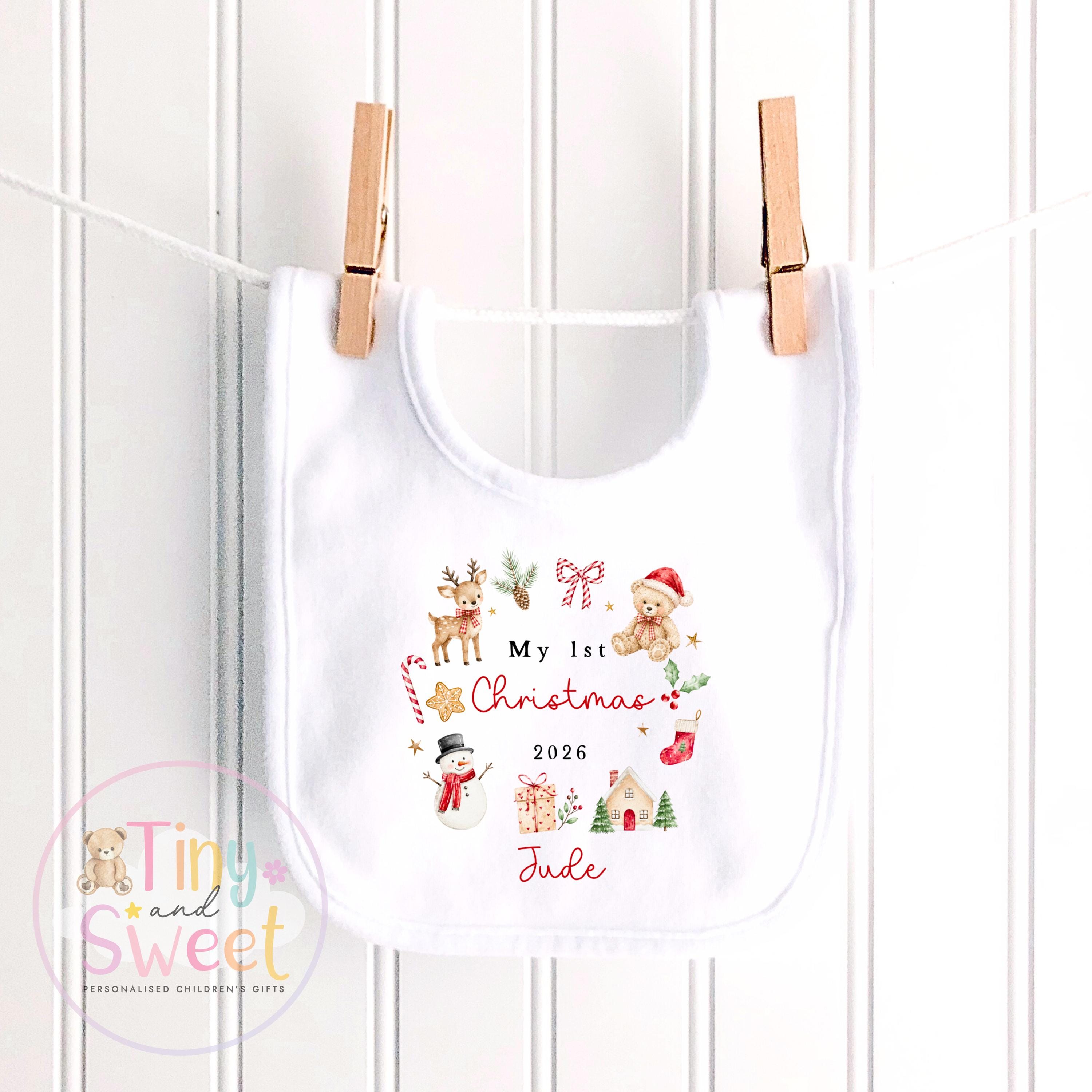 My First Christmas Sleepsuit, Personalised My First Christmas Babygrow, Baby’s 1st Christmas Outfit, Newborn Christmas Outfit, First Xmas