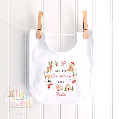 My First Christmas Sleepsuit, Personalised My First Christmas Babygrow, Baby’s 1st Christmas Outfit, Newborn Christmas Outfit, First Xmas