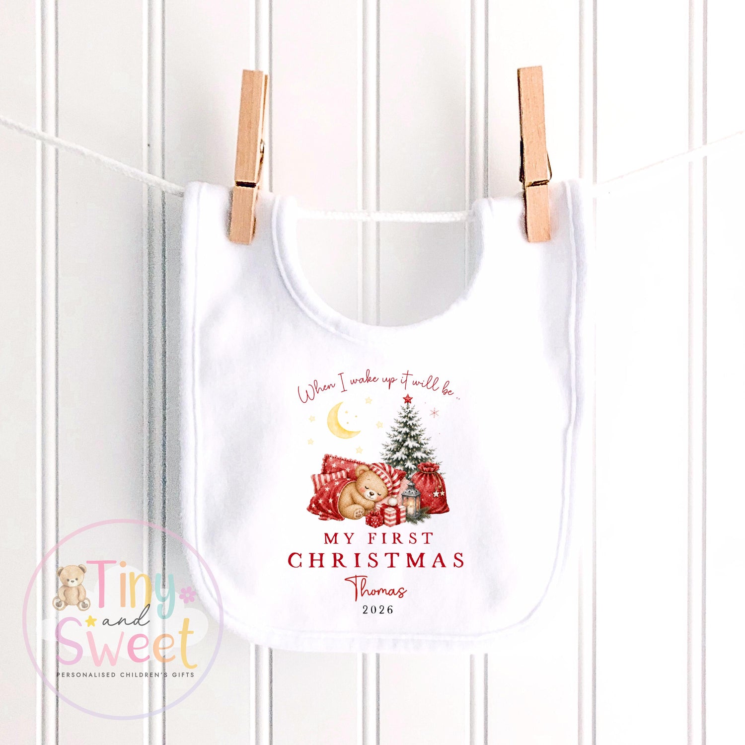 Personalised First Christmas Baby Grow , My First Christmas, Custom Name Sleepsuit, Baby’s First Christmas, Xmas Baby Outfit