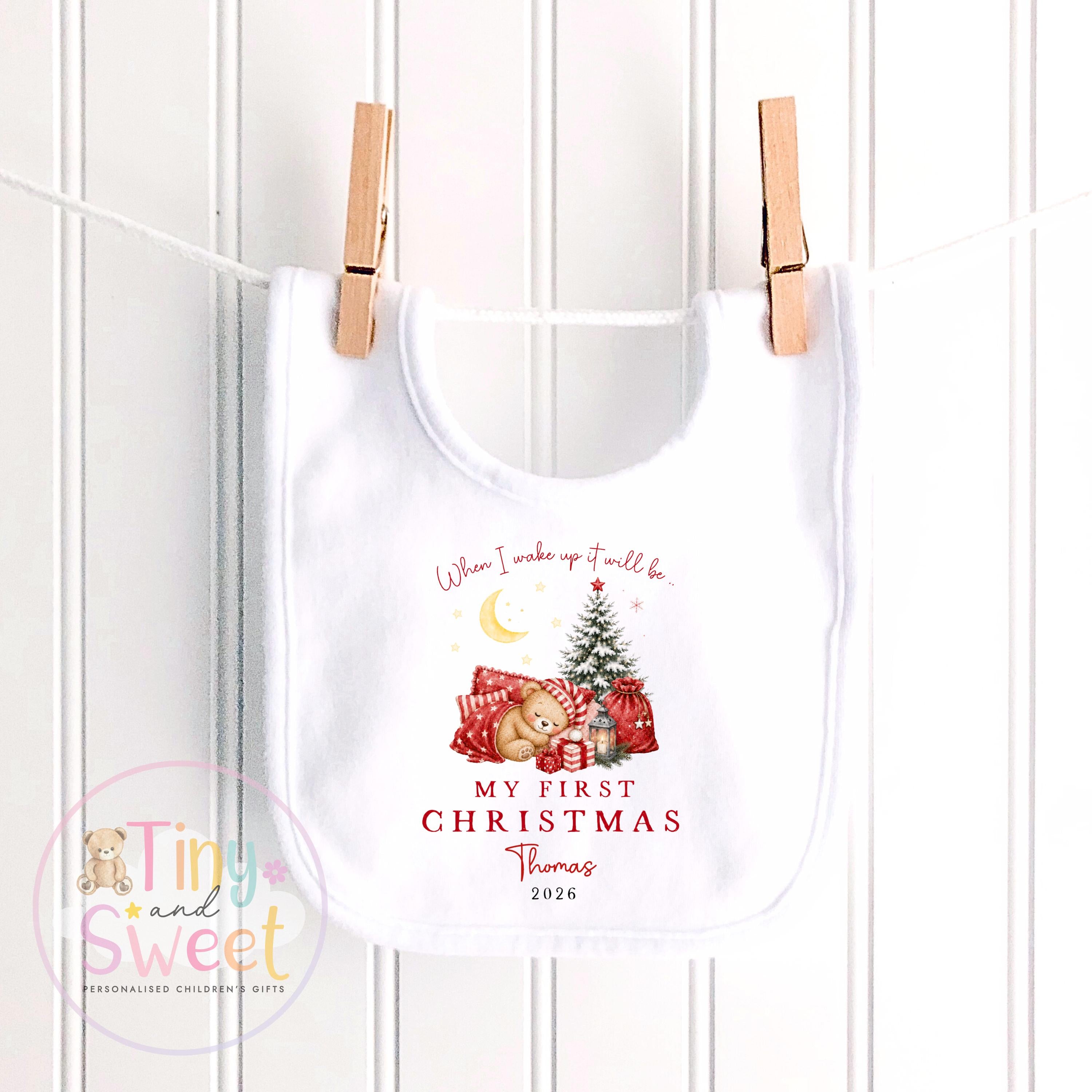 Personalised First Christmas Baby Grow , My First Christmas, Custom Name Sleepsuit, Baby’s First Christmas, Xmas Baby Outfit