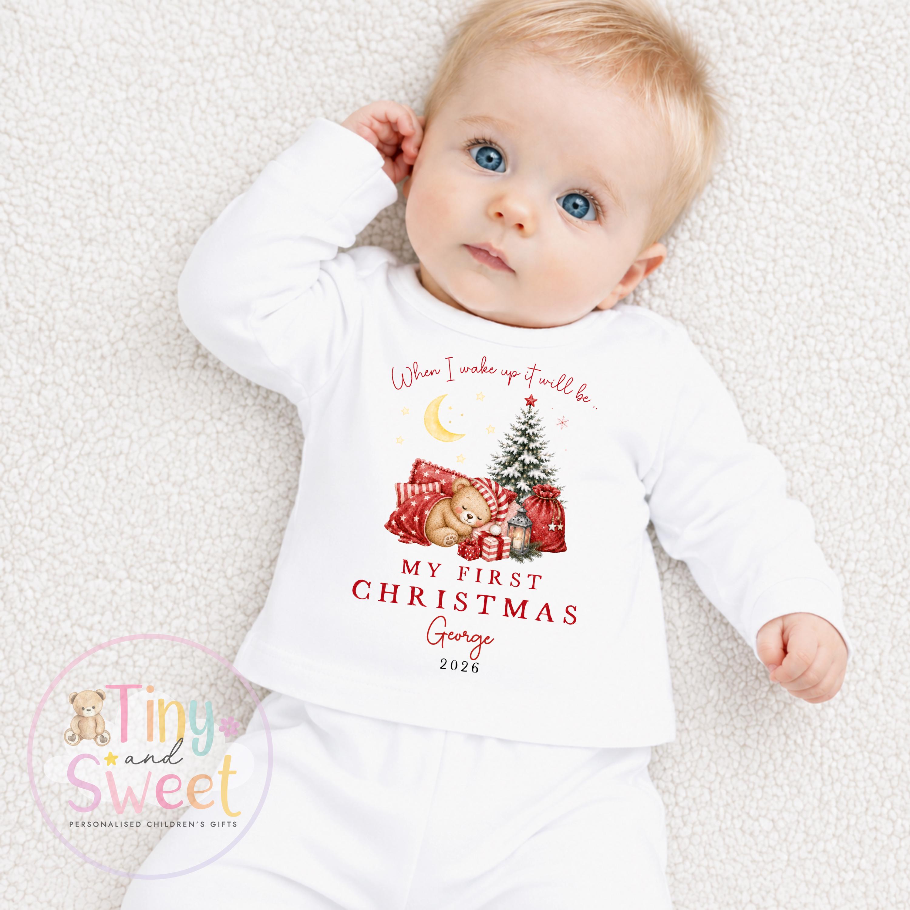 Personalised First Christmas Baby Grow , My First Christmas, Custom Name Sleepsuit, Baby’s First Christmas, Xmas Baby Outfit