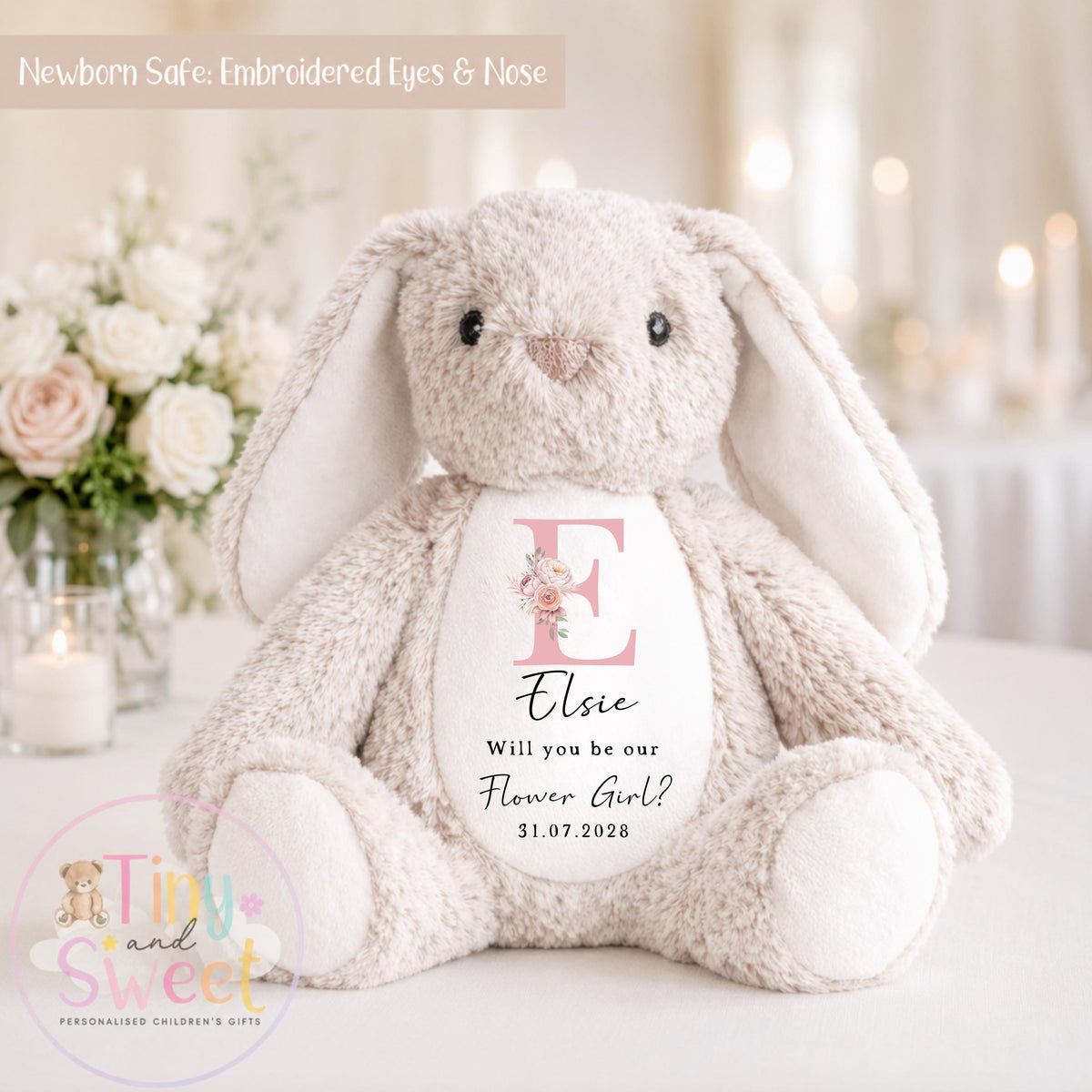 Personalised Letter Flower Girl Bunny