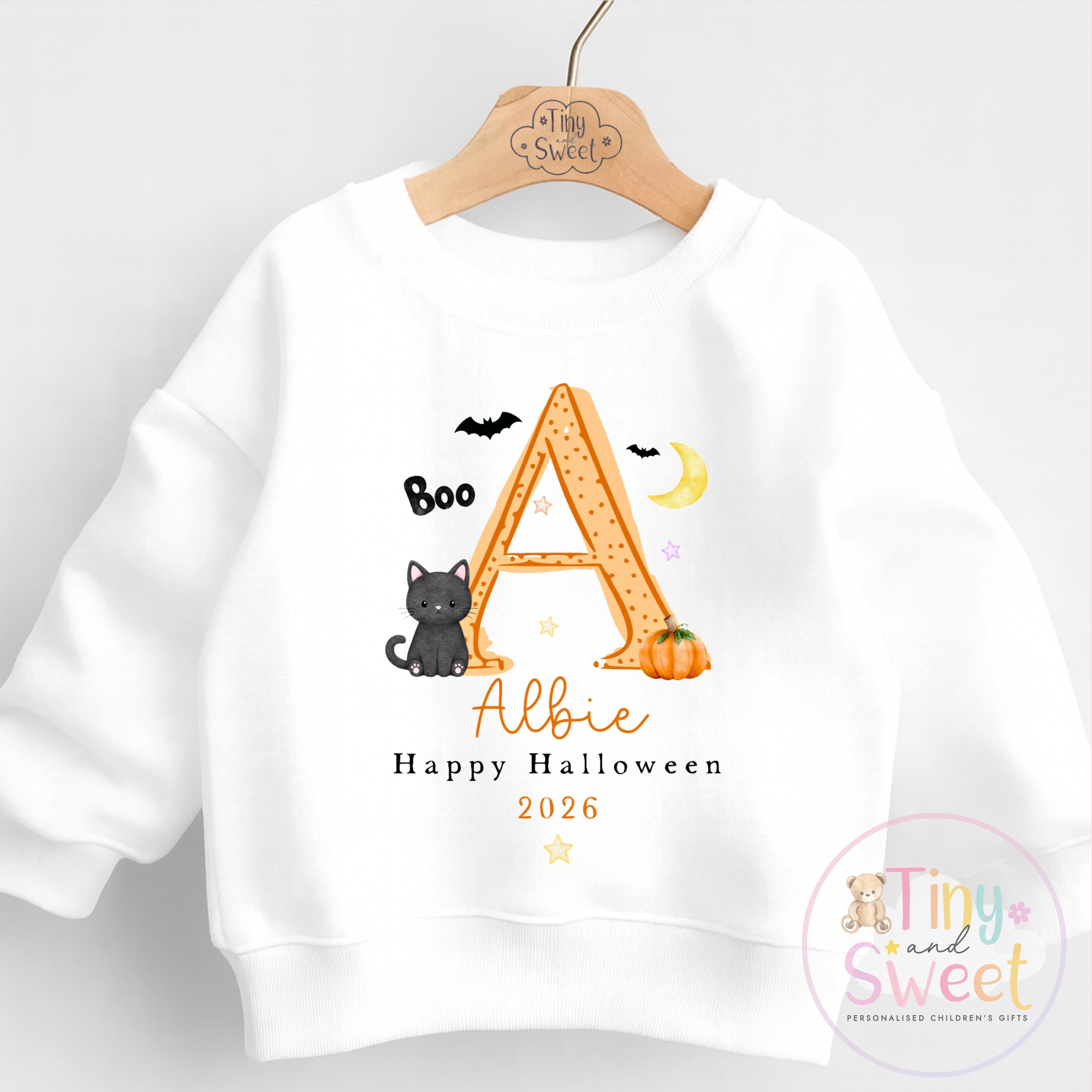 Personalised Halloween T Shirt or Sweatshirt for Kids, Halloween Top, Pumpkin T Shirt, Kids Halloween Outfits, Boys or Girls Halloween Gift