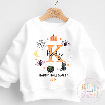 Personalised Halloween T Shirt or Sweatshirt for Kids, Halloween Top, Pumpkin T Shirt, Kids Halloween Outfits, Boys or Girls Halloween Gift