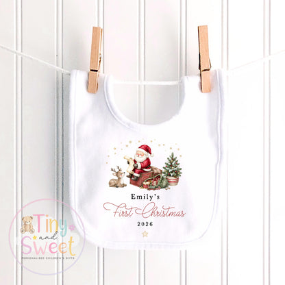 My First Christmas Sleepsuit, Personalised My First Christmas Babygrow, Baby’s 1st Christmas Outfit, Newborn Christmas Outfit, First Xmas