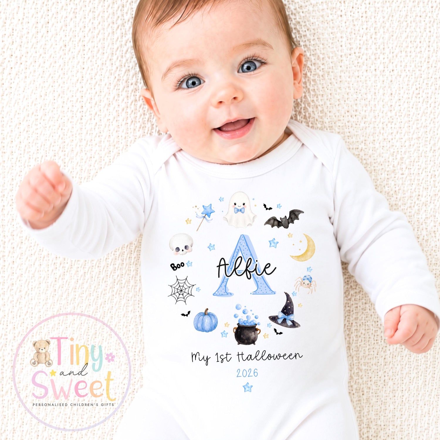Personalised First Halloween Baby Grow , My First Halloween, Custom Name Sleepsuit, Baby’s First Halloween, Halloween Baby Outfit