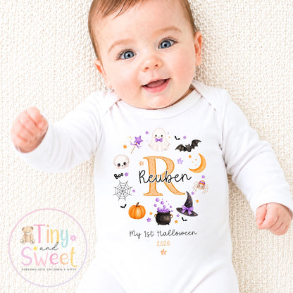 My First Halloween T Shirt, Baby Halloween, Baby 1st Halloween Gift, 1st Halloween Babygrow, Halloween Outfit for baby, Halloween costume