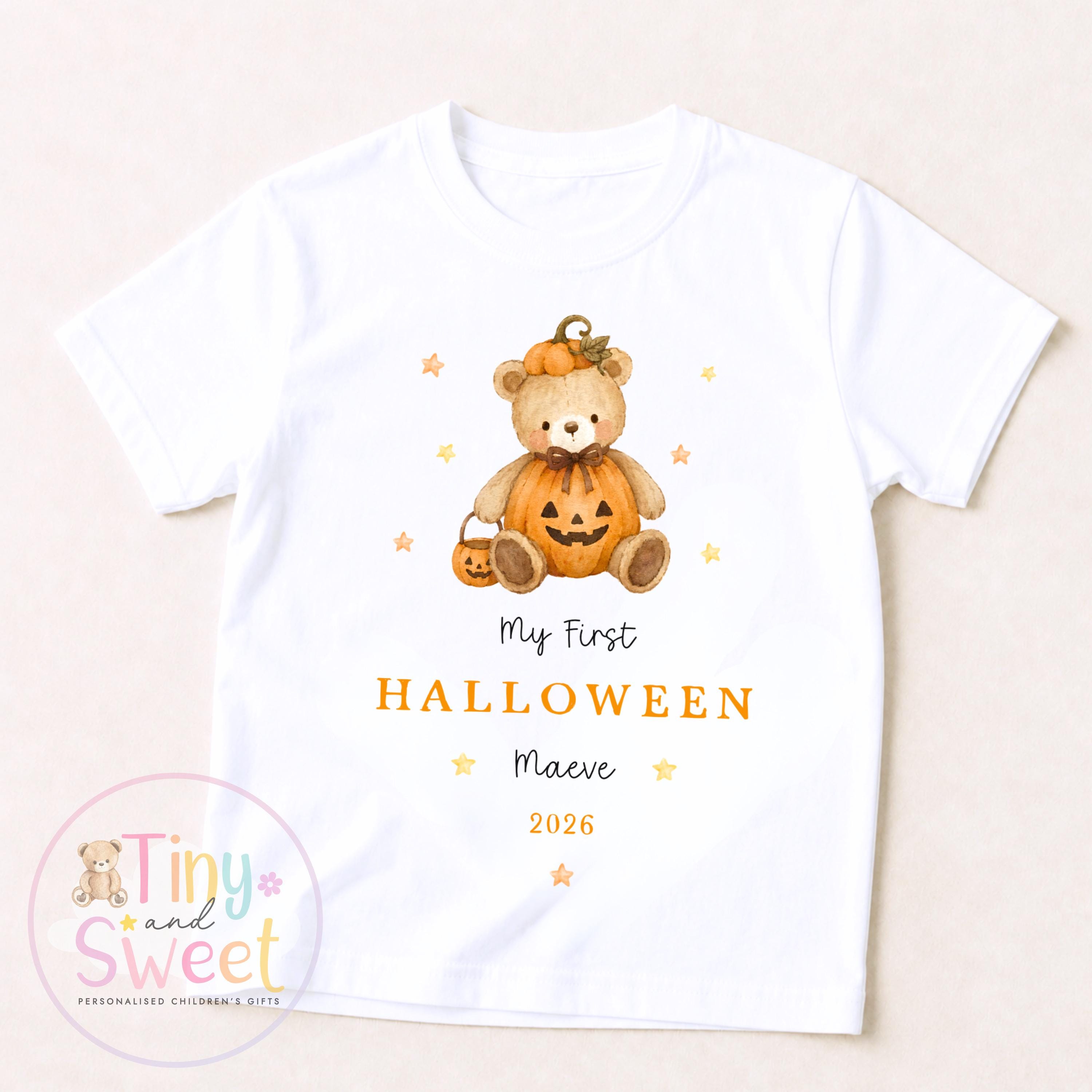 Personalised First Halloween T Shirt, Baby Halloween Outfit, Halloween Newborn Gift, First Halloween Babygrow, 1st Halloween Baby Gift