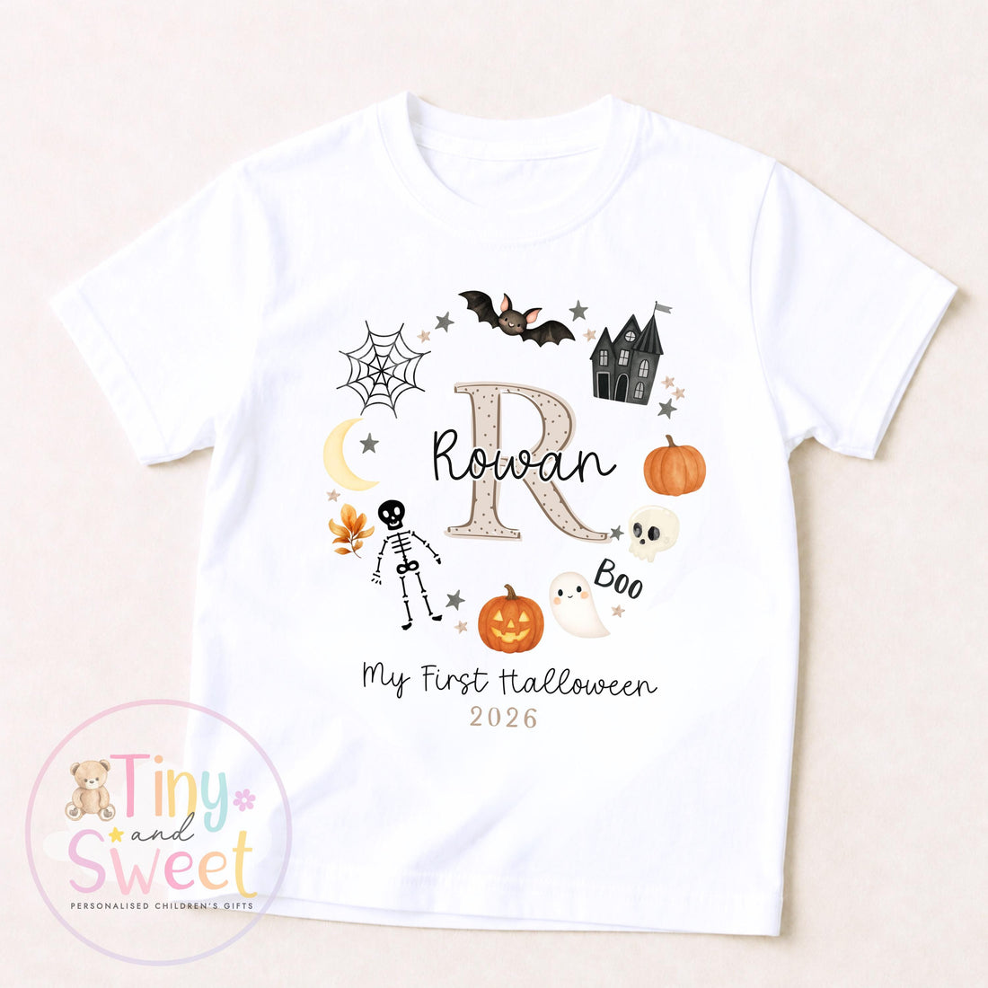 Personalised First Halloween T Shirt, Baby Halloween Outfit, Halloween Newborn Gift, First Halloween Babygrow, 1st Halloween Baby Gift