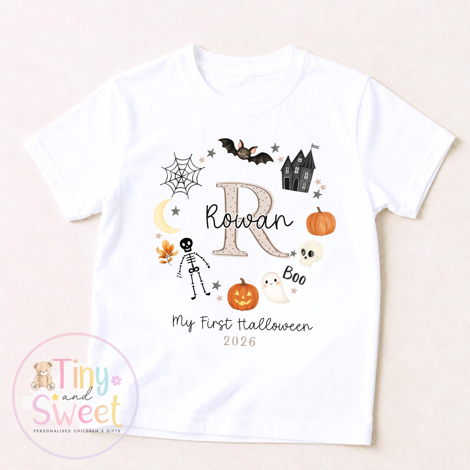 Personalised First Halloween T Shirt, Baby Halloween Outfit, Halloween Newborn Gift, First Halloween Babygrow, 1st Halloween Baby Gift